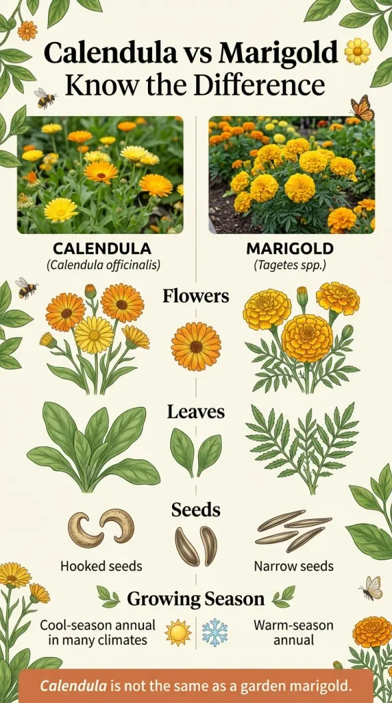 calendula vs marigold