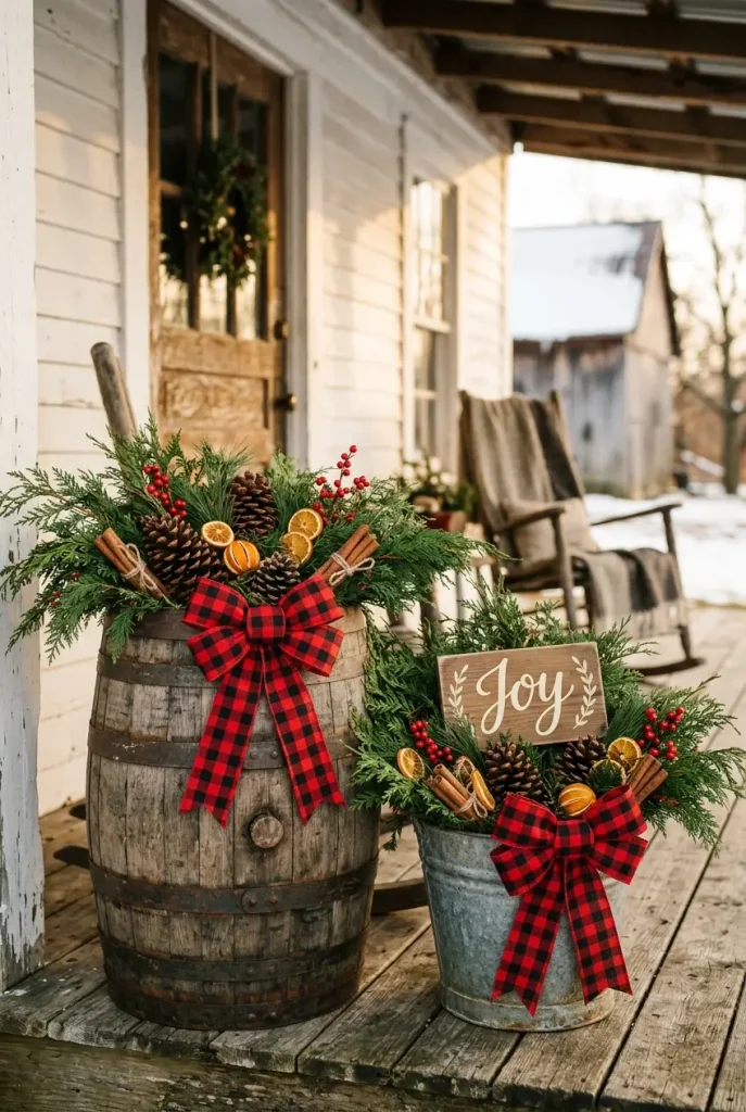 christmas planters galvanized